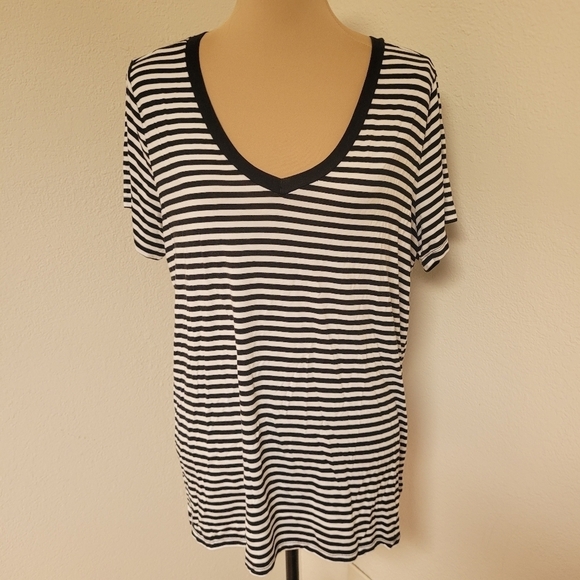 torrid Tops - Torrid Black and White Striped Women's Top